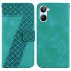 For Realme 10 4G 7-shaped Embossed Leather Phone Case(Green) - 1