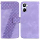 For Realme 10 4G 7-shaped Embossed Leather Phone Case(Purple) - 1