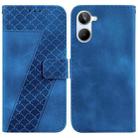 For Realme 10 4G 7-shaped Embossed Leather Phone Case(Blue) - 1