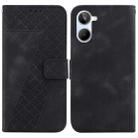 For Realme 10 4G 7-shaped Embossed Leather Phone Case(Black) - 1
