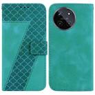 For Realme 11 4G Global 7-shaped Embossed Leather Phone Case(Green) - 1