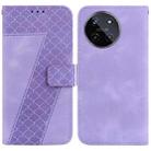 For Realme 11 4G Global 7-shaped Embossed Leather Phone Case(Purple) - 1
