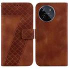 For Realme 11 4G Global 7-shaped Embossed Leather Phone Case(Brown) - 1