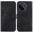 For Realme 11 4G Global 7-shaped Embossed Leather Phone Case(Black) - 1