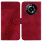 For Realme 11 5G/Narzo 60 India Version 7-shaped Embossed Leather Phone Case(Red) - 1