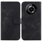 For Realme 11 5G/Narzo 60 India Version 7-shaped Embossed Leather Phone Case(Black) - 1