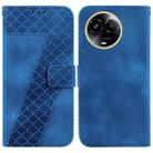 For Realme 11 5G Global 7-shaped Embossed Leather Phone Case(Blue) - 1