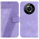 For Realme 11 Pro 5G/11 Pro+ 5G/Narzo 60 Pro 5G 7-shaped Embossed Leather Phone Case(Purple) - 1
