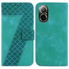 For Realme C67 4G Global 7-shaped Embossed Leather Phone Case(Green) - 1