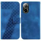 For Realme C67 4G Global 7-shaped Embossed Leather Phone Case(Blue) - 1