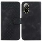 For Realme C67 4G Global 7-shaped Embossed Leather Phone Case(Black) - 1