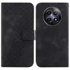 For Realme 12 5G 7-shaped Embossed Leather Phone Case(Black) - 1