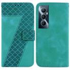 For Realme C65 4G Seven-shaped Embossed Leather Phone Case(Green) - 1