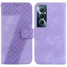 For Realme C65 4G 7-shaped Embossed Leather Phone Case(Purple) - 1