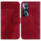 For Realme C65 4G 7-shaped Embossed Leather Phone Case(Red) - 1