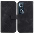 For Realme C65 4G Seven-shaped Embossed Leather Phone Case(Black) - 1