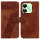 For Realme C61 / C63 / Note 60 7-shaped Embossed Leather Phone Case(Brown) - 1