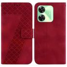 For Realme C61 / C63 / Note 60 7-shaped Embossed Leather Phone Case(Red) - 1