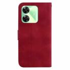 For Realme C61 / C63 / Note 60 7-shaped Embossed Leather Phone Case(Red) - 3