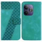 For Realme GT 6 / GT 6T / GT Neo6 / GT Neo6 SE Seven-shaped Embossed Leather Phone Case(Green) - 1