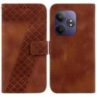 For Realme GT 6 / GT 6T / GT Neo6 / GT Neo6 SE Seven-shaped Embossed Leather Phone Case(Brown) - 1