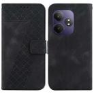 For Realme GT 6 / GT 6T / GT Neo6 / GT Neo6 SE Seven-shaped Embossed Leather Phone Case(Black) - 1