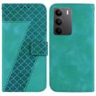 For Realme C75 Seven-shaped Embossed Leather Phone Case(Green) - 1