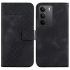 For Realme C75 Seven-shaped Embossed Leather Phone Case(Black) - 1