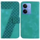 For Realme Neo7 SE Seven-shaped Embossed Leather Phone Case(Green) - 1