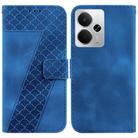 For Realme 14 Seven-shaped Embossed Leather Phone Case(Blue) - 1