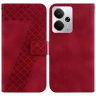 For Realme 14 Seven-shaped Embossed Leather Phone Case(Red) - 1