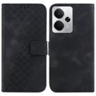 For Realme 14 Seven-shaped Embossed Leather Phone Case(Black) - 1