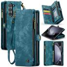 For Samsung Galaxy Z Fold5 CaseMe 008 Multifunctional Zipper Wallet Phone Leather Case(Blue) - 1