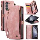 For Samsung Galaxy Z Fold5 CaseMe 008 Multifunctional Zipper Wallet Phone Leather Case(Pink) - 1