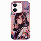 For iPhone 12 Chinese Ancient Style Electroplated Lens Ring PC Hybrid TPU Phone Case(Black Style Girl) - 1