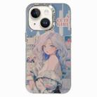 For iPhone 14 Chinese Ancient Style Electroplated Lens Ring PC Hybrid TPU Phone Case(Silver Haired Girl) - 1