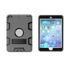 For iPad Mini 5 / 4 Shockproof PC + Silicone Protective Case，with Holder(Gray Black) - 2