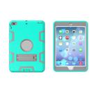 For iPad Mini 5 / 4 Shockproof PC + Silicone Protective Case，with Holder(Green Gray) - 2