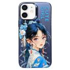 For iPhone 12 Chinese Ancient Style Electroplated Lens Ring PC Hybrid TPU Phone Case(Purple Background Girl) - 1