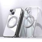 For iPhone 14 Plus Electroplated 360 Degree Bracket MagSafe Magnetic Phone Case(Transparent) - 1