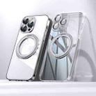 For iPhone 14 Pro Electroplated 360 Degree Bracket MagSafe Magnetic Phone Case(Transparent) - 1