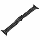 For Apple Watch Series 8 45mm Slim Dragon Pattern Stainless Steel Watch Band(Black) - 1