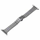 For Apple Watch SE 2022 44mm Slim Dragon Pattern Stainless Steel Watch Band(Silver) - 1