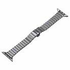 For Apple Watch Series 9 41mm Slim Dragon Pattern Stainless Steel Watch Band(Silver) - 1