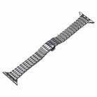For Apple Watch SE 2023 44mm Slim Dragon Pattern Stainless Steel Watch Band(Silver) - 1