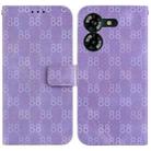 For Tecno Pova 5 Double 8-shaped Embossed Leather Phone Case(Purple) - 1