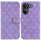 For Tecno Camon 20 Pro 5G Double 8-shaped Embossed Leather Phone Case(Purple) - 1