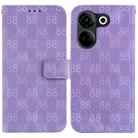 For Tecno Camon 20 Pro 4G / Camon 20 Double 8-shaped Embossed Leather Phone Case(Purple) - 1