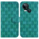 For Tecno Spark 10 5G Double 8-shaped Embossed Leather Phone Case(Green) - 1