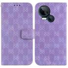 For Tecno Spark 10 5G Double 8-shaped Embossed Leather Phone Case(Purple) - 1